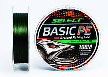 Шнур Select Basic PE 100м (темно зелений) 0.14 мм 6,8 кг.