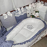 Бортики в ліжечко + балдахін + конверт + кокон, фото 5