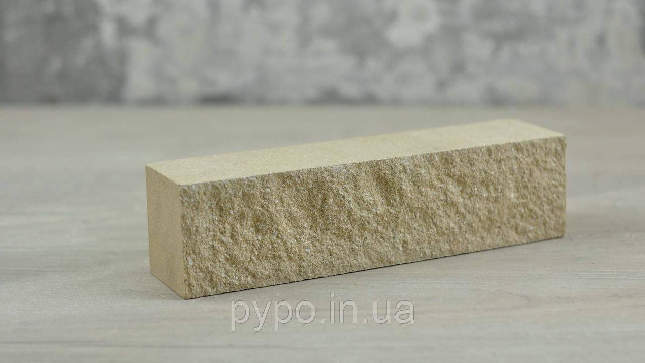 Цегла колота мармур половинка стінова Кремовий "Slim Stone".