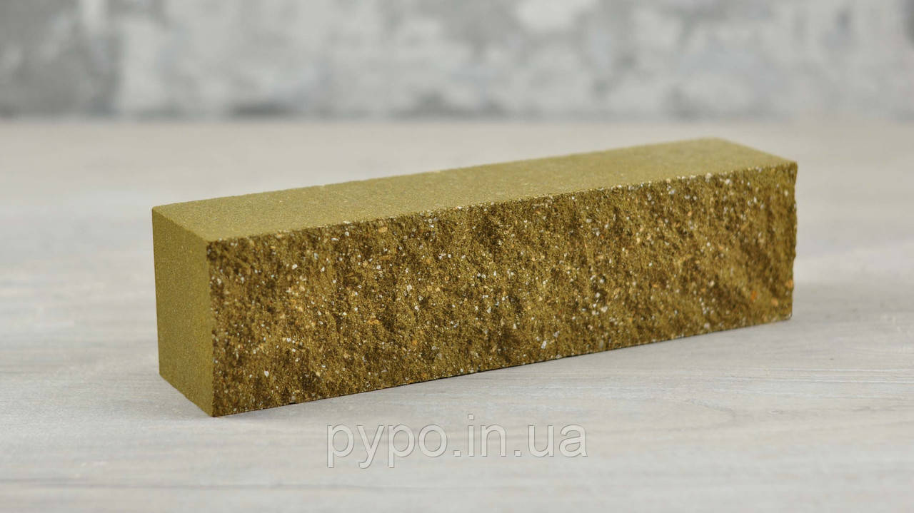 Колота цегла мармур половинка Гірчичний "Slim Stone".