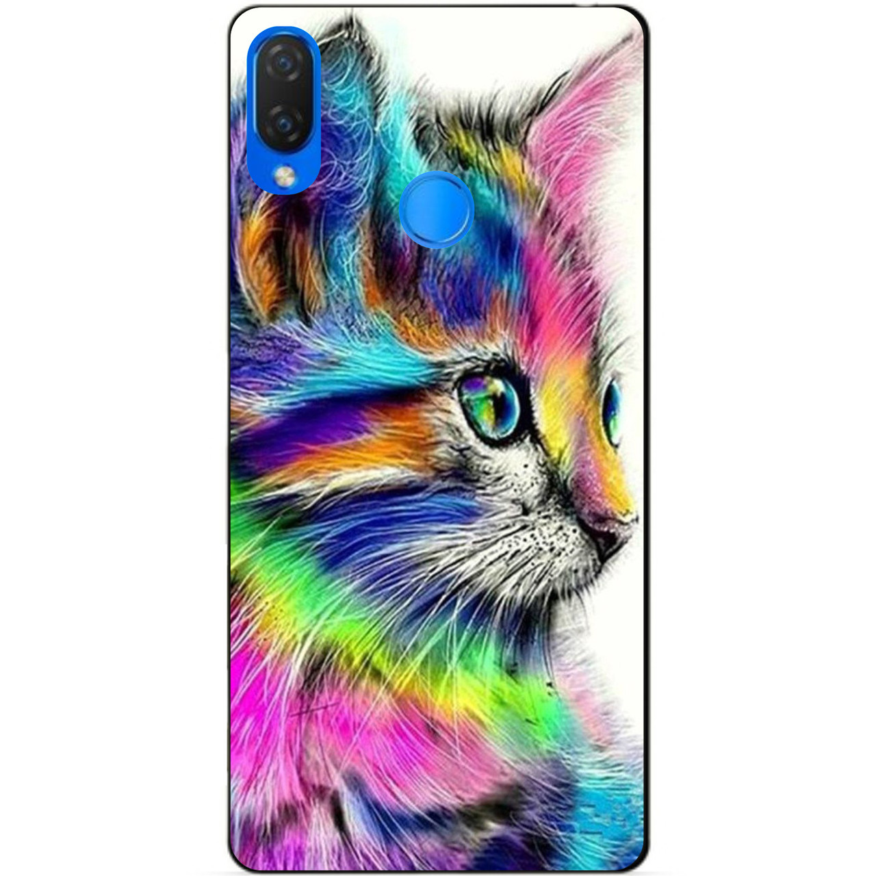 Силіконовий бампер чохол для Huawei P Smart Plus з малюнком Акварельний котик