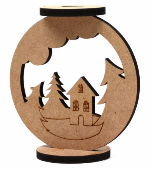Заготовка свічник Будиночок в лісі 11х12 см МДФ Rosa Talent, 4801708, фото 1