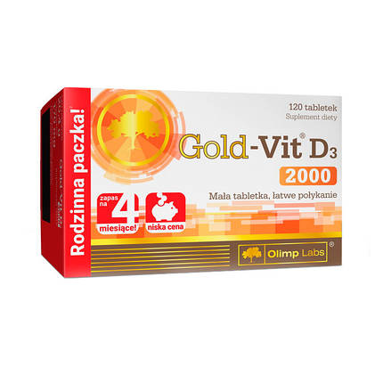 Витамин Gold Vit D3 2000 Olimp Labs 120 tabs, фото 1