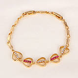 Браслет позолочений з цирконами (GF350), фото 3