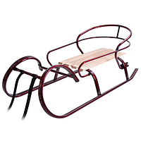 Санки дитячі Снігур + спинка Бордовий