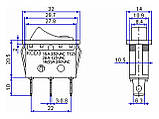 Клавішний перемикач KCD3-101-C3-B/2P, ON-OFF 2pin чорний, фото 4