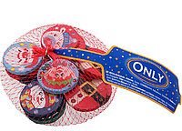 Шоколадні цукерки в сіточці ONLY 85 грамів 12-13 шт новорічні