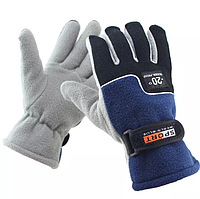 Лыжные перчатки холодостойкие до -20 флисовые черно-серые /сине-черные