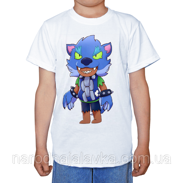 Футболка BS герой вовк Леон. Werewolf Leon (Бро Стар) У наявності з будь-яким героєм гри.