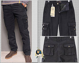 Джинси чоловічі з накладними кишенями осінь-зима темно-сині Forex