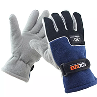 Лыжные перчатки холодостойкие до -20 флисовые черно-серые /сине-черные