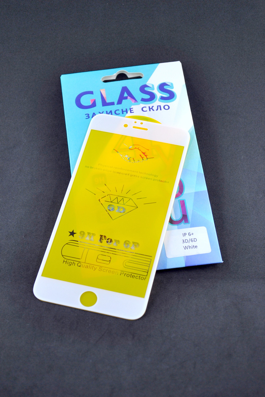 Захисне скло iPhone 6 3D / 6D White 4you