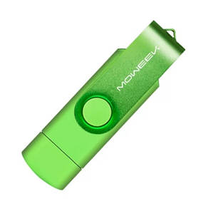 Багатофункціональний USB 3.0 OTG флешнакопичувач Moweek 32GB. Зелений колір