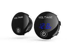 Вольтметр автомобільний DC 5-48V сенсорний врізний  Синій