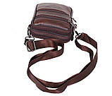 Чоловіча шкіряна сумка барсетка через плече невелика коричнева BON9950, фото 5