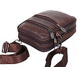 Чоловіча шкіряна сумка барсетка через плече невелика коричнева BON9950, фото 6