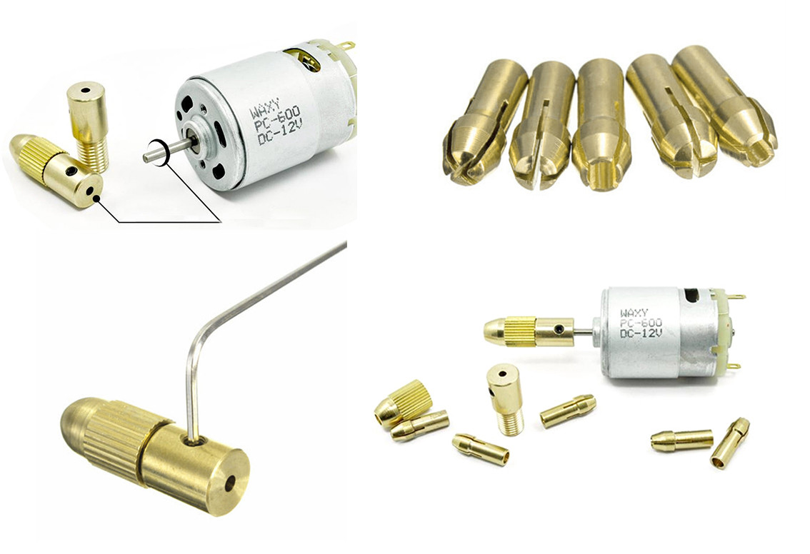 Цанговый патрон №1 + 5 цанг 0,5-3.2мм на вал 2.0мм для мини электро дрель дремель Dremel - фото 6 - id-p524811016