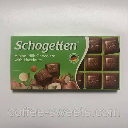 Шоколад молочний «Schogetten» Alpine With Milk Hazelnuts (фундук), 100 р., фото 2