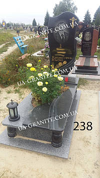 Пам'ятник комплекс із сірого граніту з позолотою Зірка надії 1000*2000