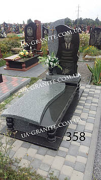 Пам’ятники красиві на могилу із сірого граніту Мрія Простору 1000*2000