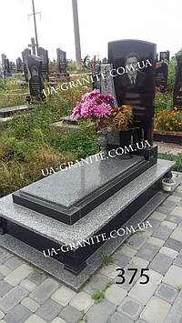Пам’ятник із сірого граніту на могилу Архітектурний спокій 1000*2000
