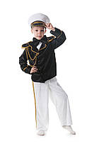 Детский карнавальный костюм для мальчика «Капитан» 120-130 см, бело-черный