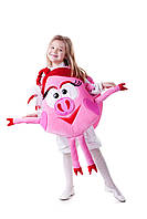 Дитячий карнавальний костюм для дівчинки Нюша «Смішарики» 110-125 см, рожевий