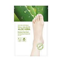 Nature Republic Real Squeeze Aloe Vera Moisture Foot Mask Увлажняющая и питающая маска для ног с алоэ