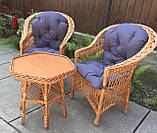 2 крісла "Звичайні" з сіро-синіми подушками і стіл 6-кутний "Коса", фото 5