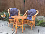 2 крісла "Звичайні" з сіро-синіми подушками і стіл 6-кутний "Коса", фото 3