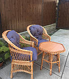 2 крісла "Звичайні" з сіро-синіми подушками і стіл 6-кутний "Коса", фото 6