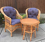 2 крісла "Звичайні" з сіро-синіми подушками і стіл 6-кутний "Коса", фото 7