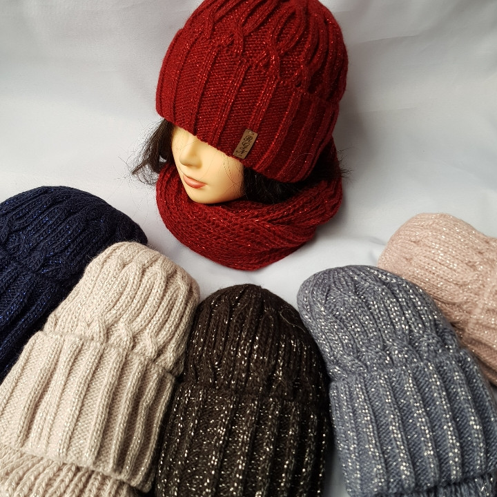 Оптом КОМПЛЕКТ ЖІНОЧИЙ-ПІДЛІТКОВИЙ ШАПКА+ХАМУТ (10-70 РОКІВ), МАРС, фліс РОЗМІР ВІЛЬНИЙ