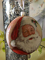 Новогоднее елочное украшение ручной работы "Санта Клаус".
