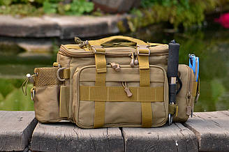 Сумка спінінгіста поясна для ходової риболовлі FanFish PS-30 Brown