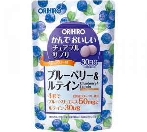Orihiro чорниця та лютеїн, 120 жувальних таблеток на 30 днів