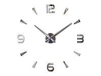 Часы настенные Diy M013 3D 120 см Серебристый Хіт продажу!