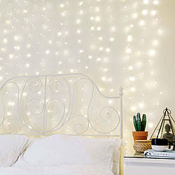 ОПТОМ Гірлянда Штора на дроті "Крапля роси" 3 х 2,5 м 425 LED, асортимент теплий білий