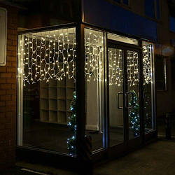 ОПТОМ Вулична світлодіодна гірлянда міні-штора "Завісу/бахрома" 3м*0.8 м IP-54, 140 LED, асортимент