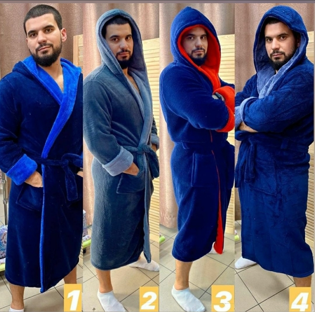 Махровий чоловічий халат великого розміру Ультрасофт