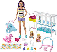 Ігровий набір лялька Барбі Скіппер няня Дитяча кімната Barbie Skipper Babysitters Inc Nap ‘n' Nurture Nursery Playset GFL38