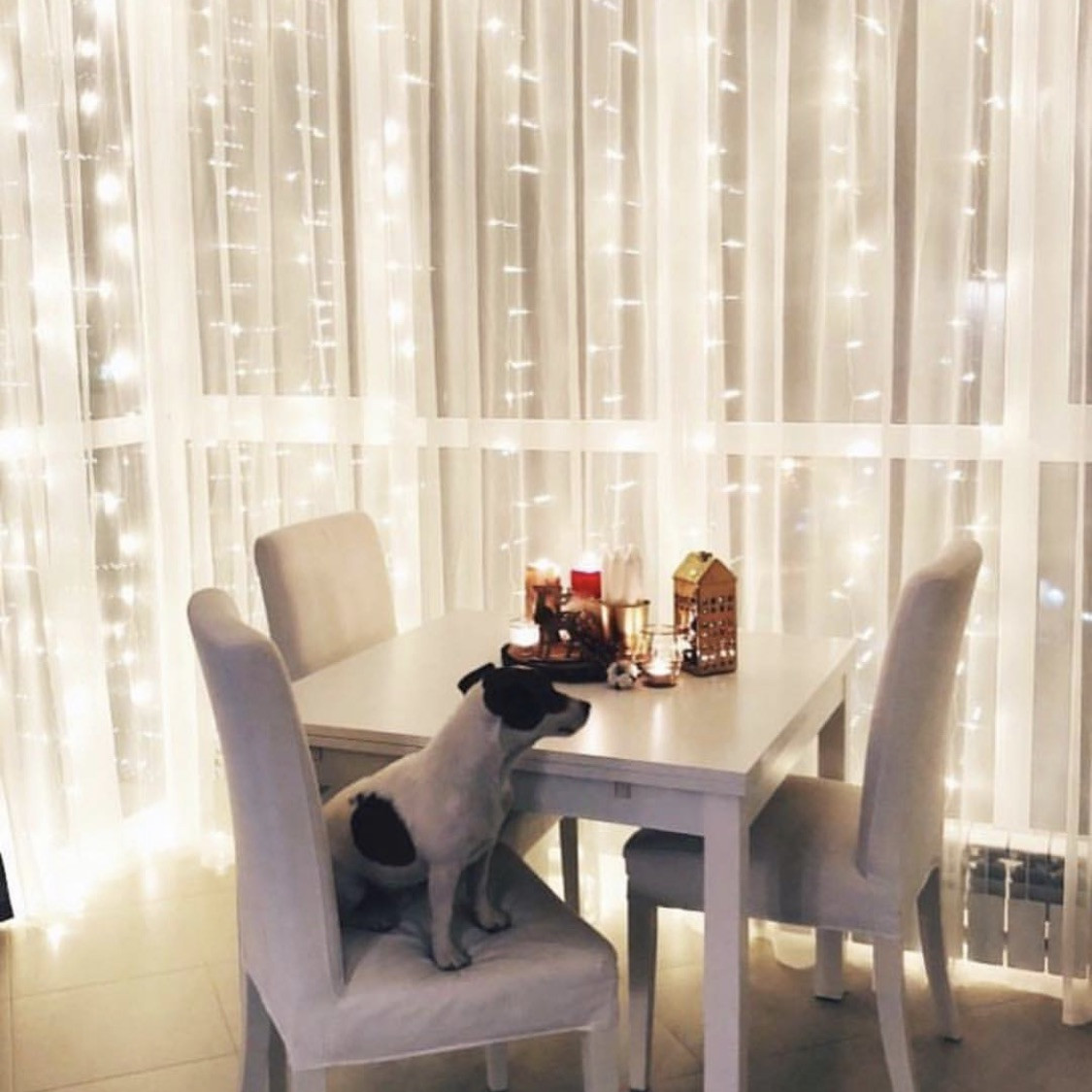 Гірлянда Водоспад 2.5 м х 2.5 м, 480 LED, Соединяемая (Штора, Завіса, Curtain lights), теплий білий