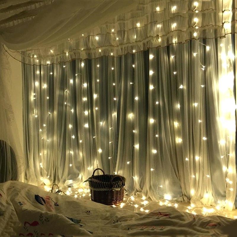 Гірлянда Водоспад 3м х 2м, 400 LED, (Штора, Завіса, Дощ) теплий білий