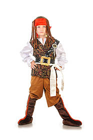 Дитячий карнавальний костюм для хлопчика «Джек Горобець» 100-110 см, коричневий