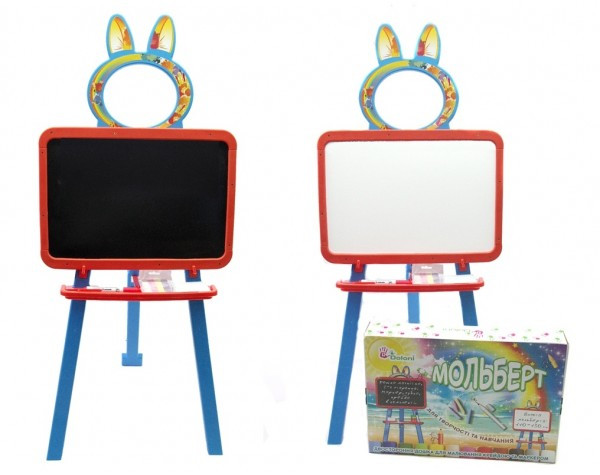 Магнітна дошка для малювання, мольберт для малювання (013777/7) Долоні. Оранжево - блакитний