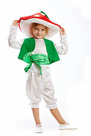Дитячий карнавальний костюм для хлопчика Гриб «Мухомор» 100-110 см, біло-червоний
