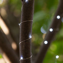 ОПТОМ Гірлянда нитка LedGO Роса, Краплі роси на дроті 3 м, 30 LED на батарейках, холодний білий