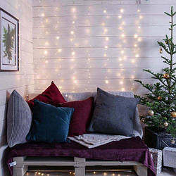 Гірлянда Штора на дроті Крапля роси 3 х 2 м 360 LED, теплий білий