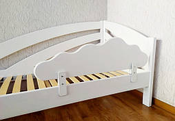 Белая угловая кровать "Радуга" с защитным бортиком  10
