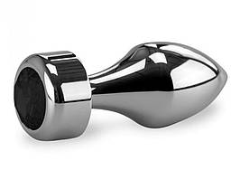 Сталева анальна пробка з кристалом Mini Luv 7,8 см х 2,9 Чорний Хіт продажу!